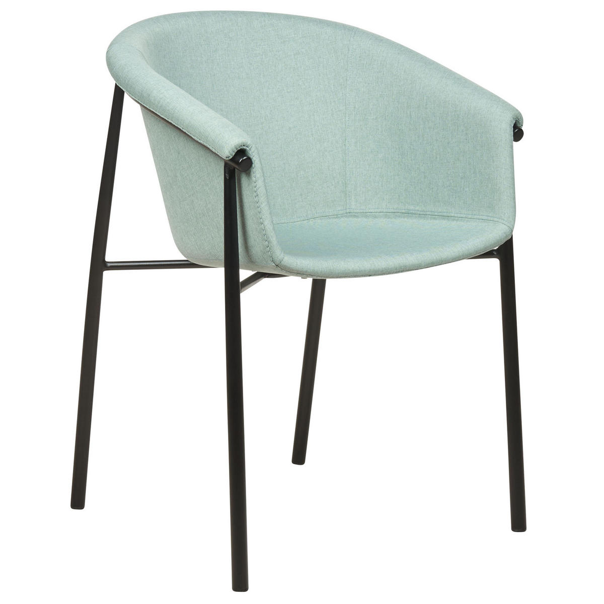 JÍDELNÍ ŽIDLE sada 2 ks mátově zelená/černá Ames - černá/zelená barva, textil (59/80/56cm) - Beliani