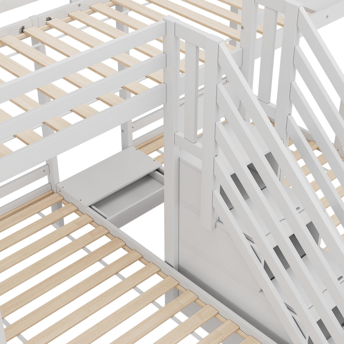 ETAGENBETT 3er Set Weiß - Weiß, Holz (90/200cm) - ComfortXL