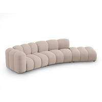 SOFA modular rechts Lupine aus Chenille-Stoff beige 5 Sitzplätze - Beige, Textil (335/70/166cm) - Micadoni