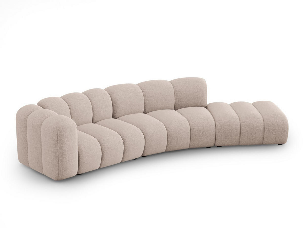 SOFA modular rechts Lupine aus Chenille-Stoff beige 5 Sitzplätze - Beige, Textil (335/70/166cm) - Micadoni