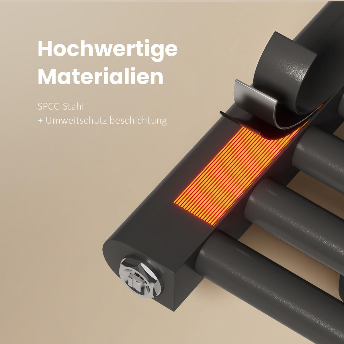 HEIZKÖRPER Handtuchheizkörper wasserführend 160/50/3 cm - Anthrazit, Metall (50/160/3cm) - EMKE