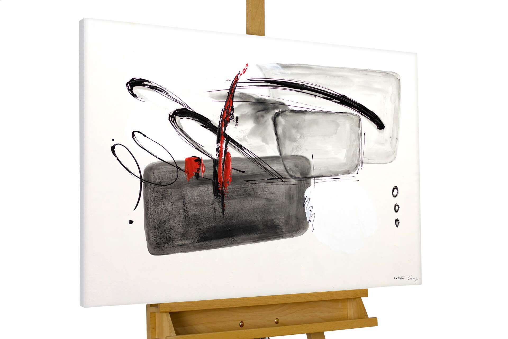 ACRYLBILD HANDGEMALT 100/75 cm - Grau, Holz/Textil (1.7/75cm) - KUNSTLOFT