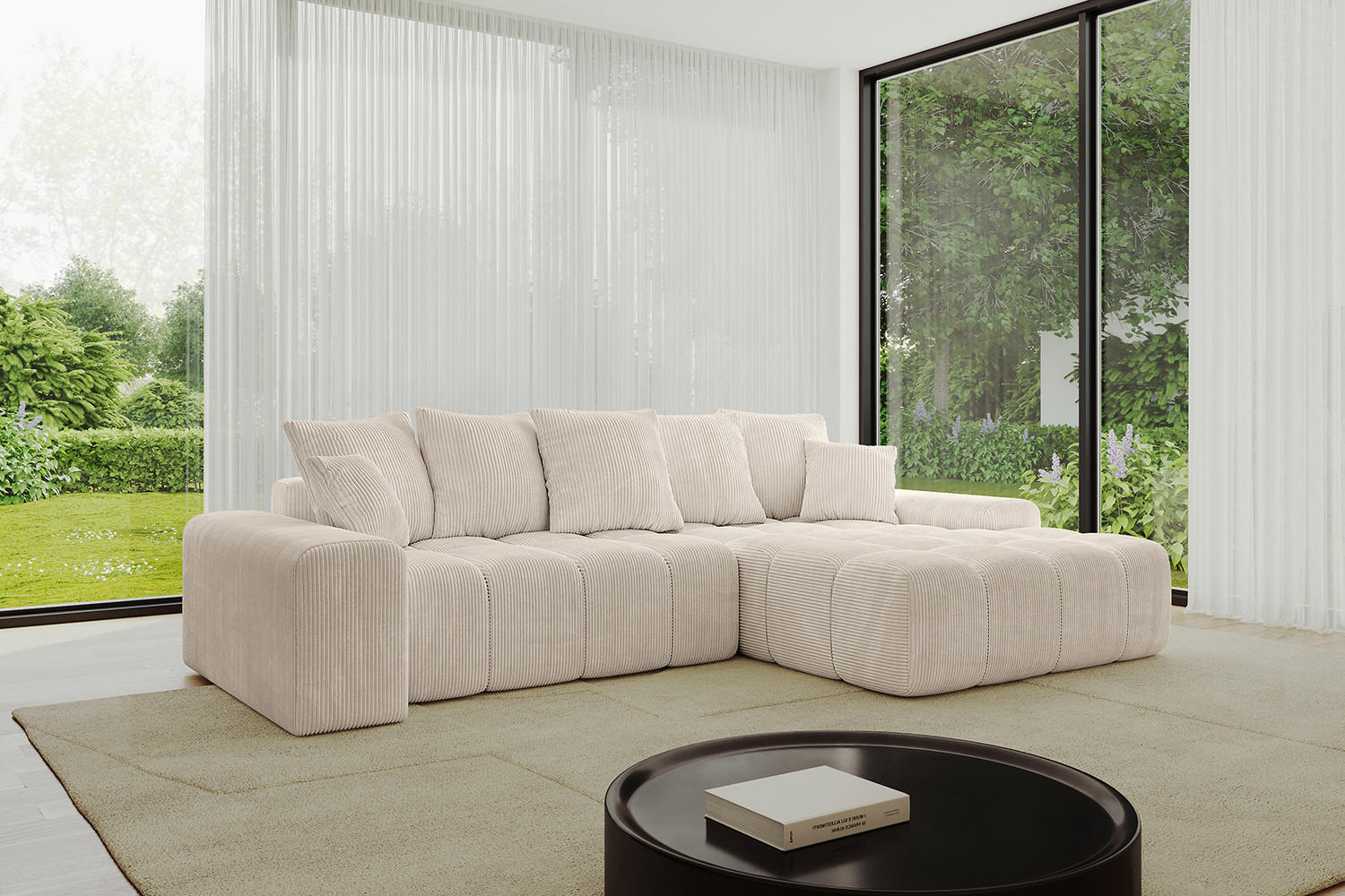 Thumbnail - Altdecor Ecksofa, Beige, Textil, 5-Sitzer, L-Form, 267x164 cm, Wohnzimmer, Sofas & Couches, Wohnlandschaften, Ecksofas