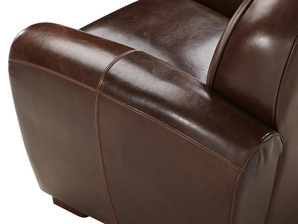 SESSEL mit gerader Rückenlehne - 1 Person - Leder - Schokoladenbraun - Braun, Leder (90/85/84cm) - Vente-Unique