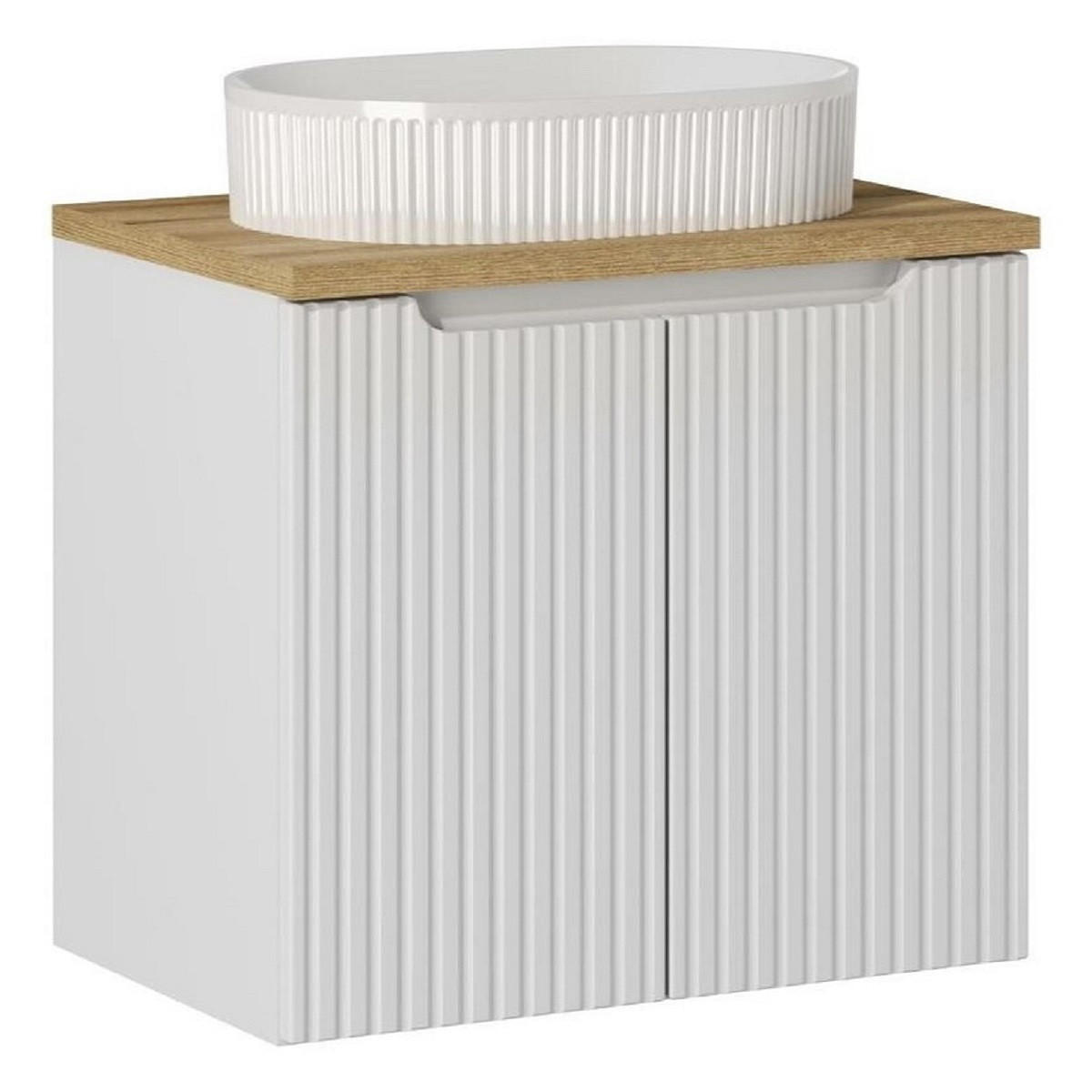 WASCHTISCHKOMBI 60 cm 3 Teile - Nova White N BM116 in Weiß/Evoke Eiche - Weiß/Eiche Artisan, Holz (60/57/40cm)