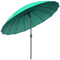 SONNENSCHIRM DE-11406 neigbar, mit Kurbel, 18 Streben Grün - Grün, Metall (255/255cm) - ComfortXL