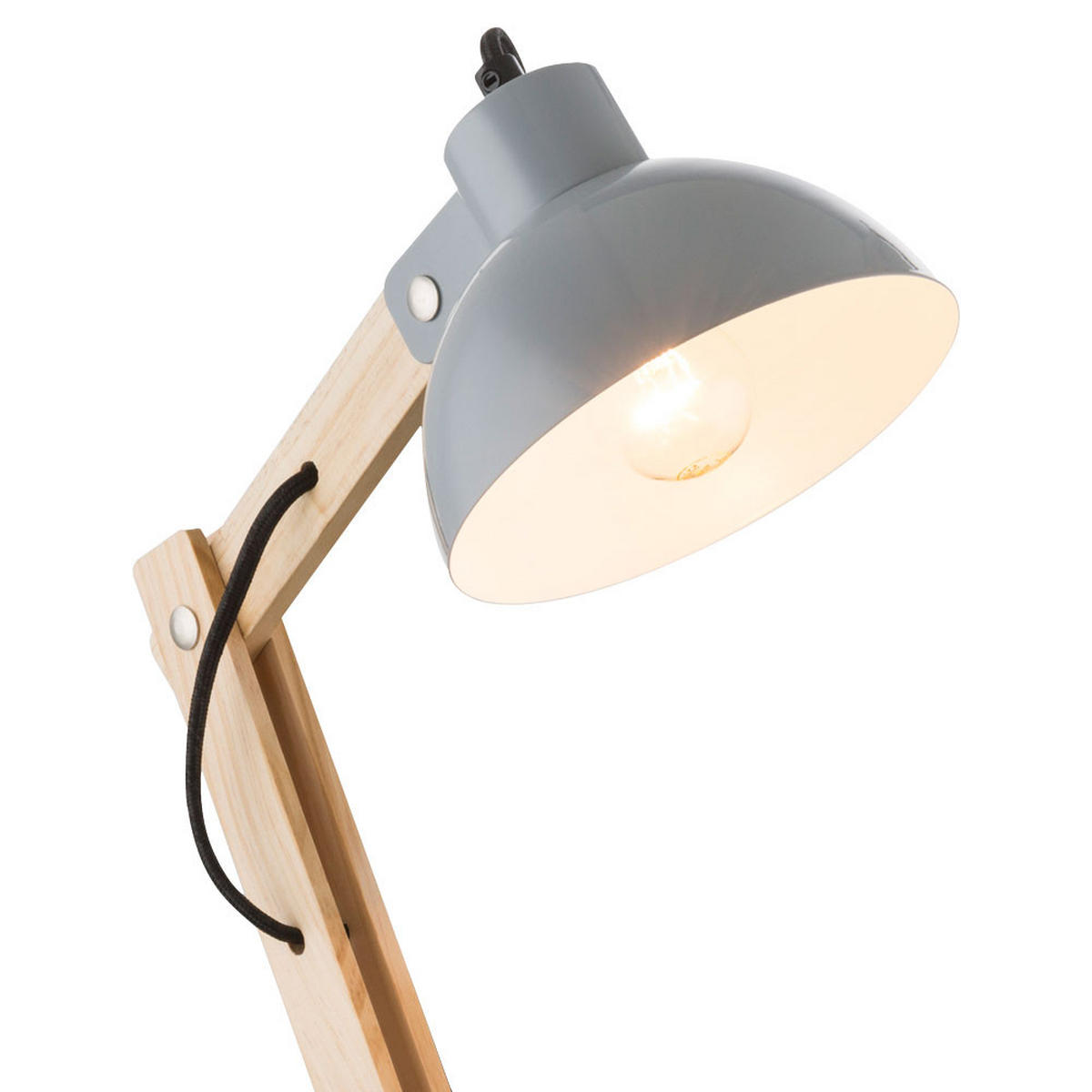 LED SCHREIBTISCHLEUCHTE Holzoptik Grau - Grau, Holz (32/16/45cm) - Globo Lighting