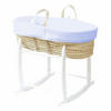 BABYTRAGEKORB mit weißem Gestell blau - Blau, Naturmaterialien (29/78cm) - Premiers Moments