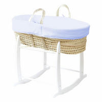 BABYTRAGEKORB mit weißem Gestell blau - Blau, Naturmaterialien (29/78cm) - Premiers Moments