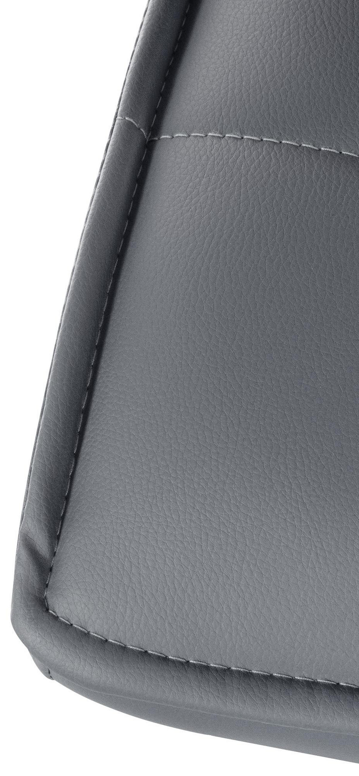 BARHOCKER Pimir Kunstleder Grau Silber - Grau, Leder/Metall (45/112/54cm) - DELUKE