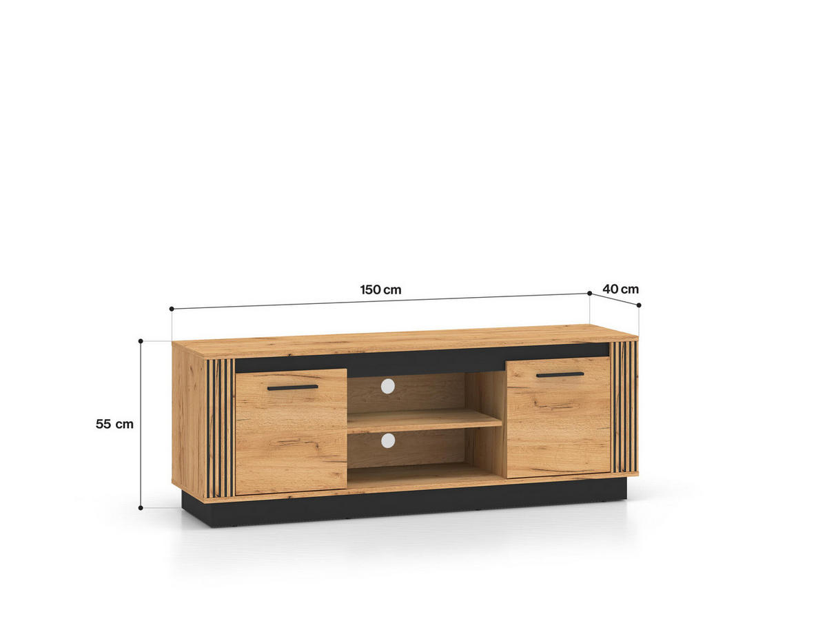 TV-LOWBOARD URSO Beige 150x40x55 cm - Beige, Holzwerkstoff (150/55/40cm) - FURNLUX