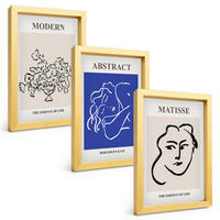 BILDER SET 3er Set - 20x30 cm Goldrahmen - Matisses moderne Plakate - Goldfarben, Kunststoff (20/30cm) - TULUP