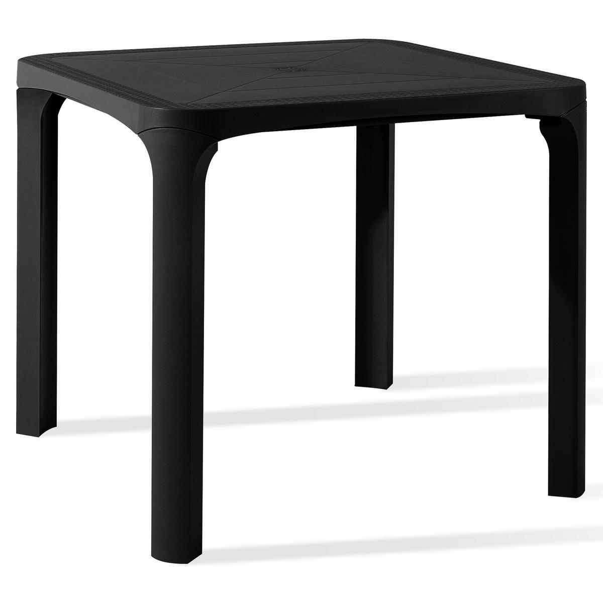 GARTENTISCH LEOPSI, Anthrazit - Anthrazit, Kunststoff (80/80/72cm) - KONSIMO®