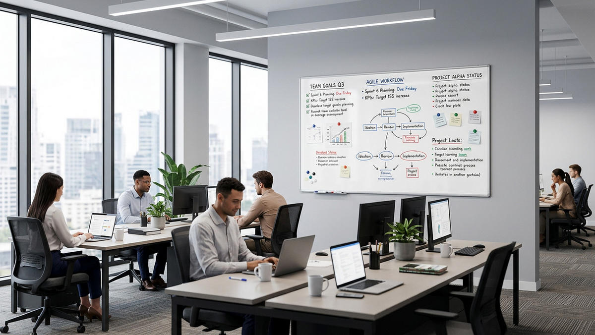 WHITEBOARD Magnetisch - PREMIUM EXPO Alurahmen 200x120cm - Weiß, Metall (200/120/1.6cm) - ALLboards