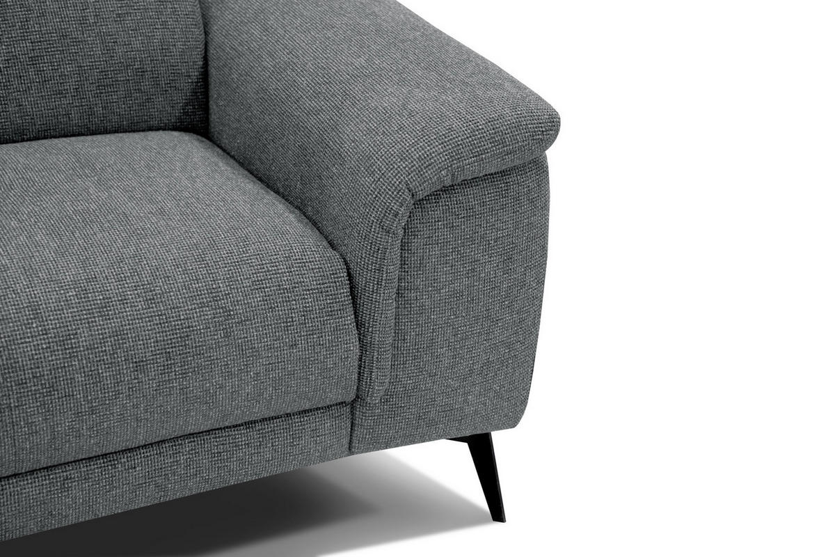 RELAXSOFA FIERO 3-Sitzer mit 2 Relaxfunktionen, grau - Schwarz/Grau, Holzwerkstoff/Textil (212/82/103cm) - Courtois Laville