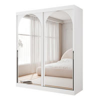 SCHWEBETÜRENSCHRANK CLARITY 2-türig 200/65/215 cm Weiß / schwarze Griffe - Schwarz/Weiß, Holzwerkstoff/Kunststoff (200/215/65cm) - Idohome