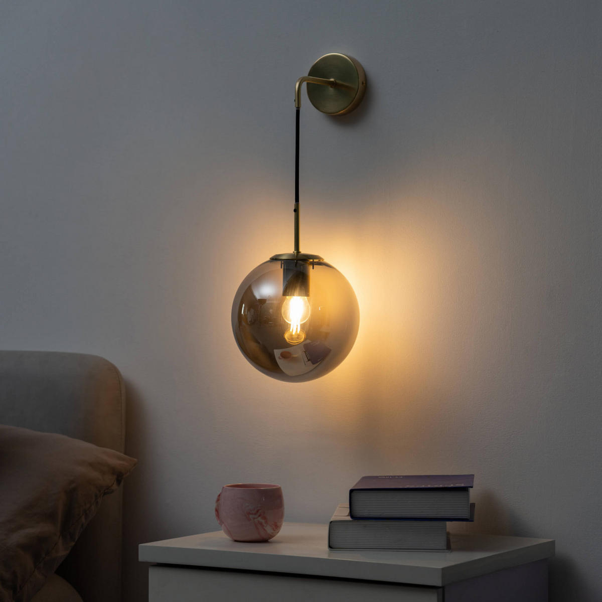 WANDLEUCHTE Claudia, Gold / Messing, 48cm - Goldfarben, Glas (15/48/20cm) - KOSILUM