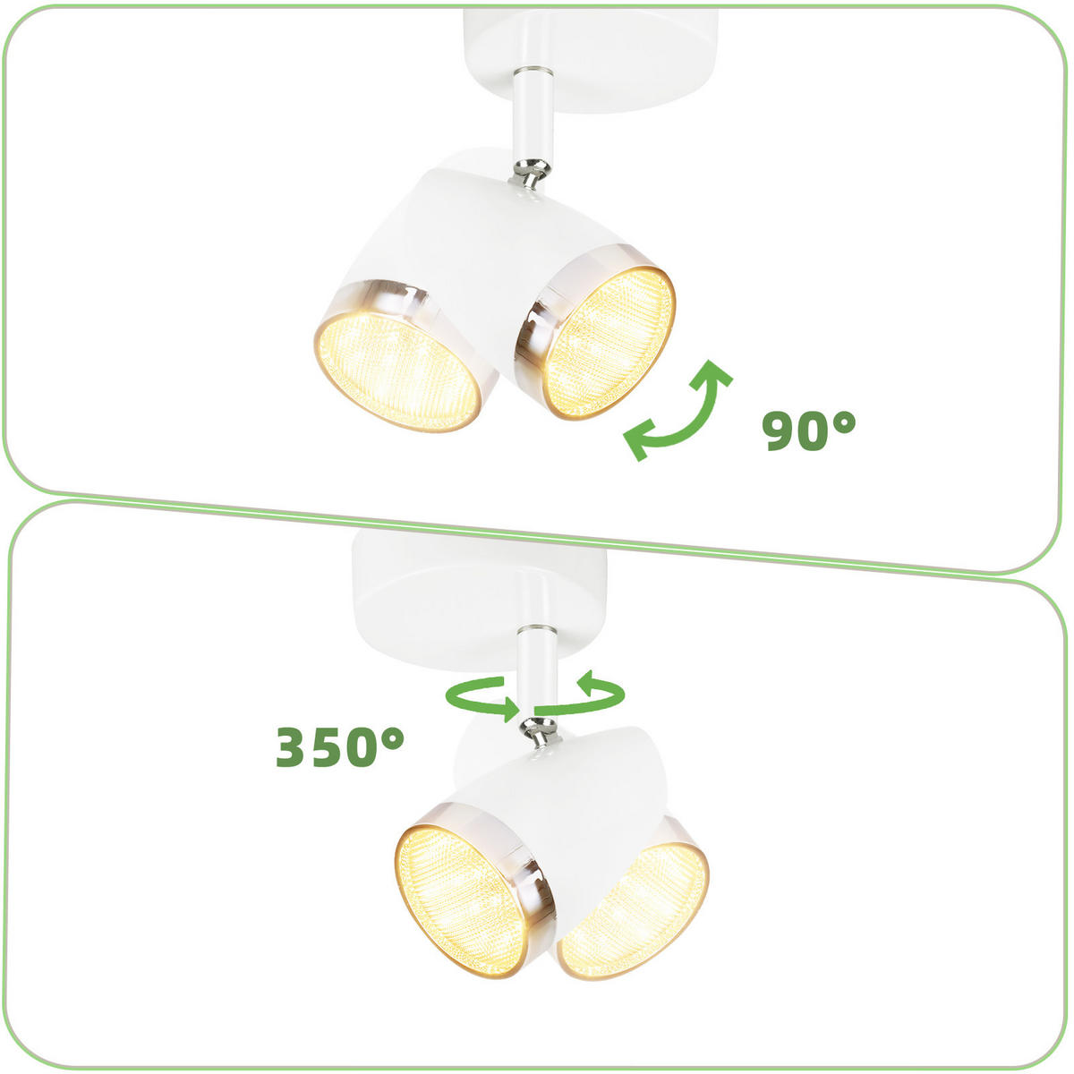 DECKENSTRAHLER Glanzar 13.5/5.6/8 cm - Weiß, Kunststoff (8/13.5/5.6cm) - ZMH
