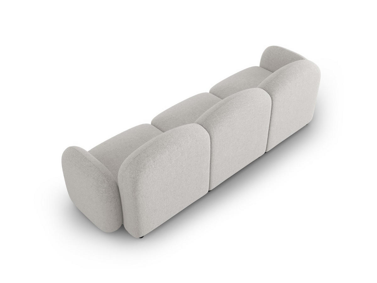 SOFA Blair aus Chenille-Stoff silber meliert 3 Sitzplätze - Silberfarben, Textil (87/80/272cm) - Micadoni