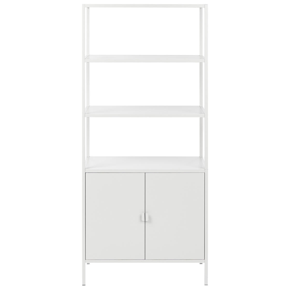 BÜROSCHRANK Metall Hellgrau Kauri - Hellgrau/Grau, Metall (80/180/40cm) - Beliani