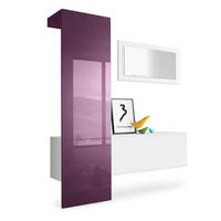 GARDEROBE Carlton Paneel in Brombeer Hochglanz - Brombeere, Holzwerkstoff (156/193/35cm) - Vladon