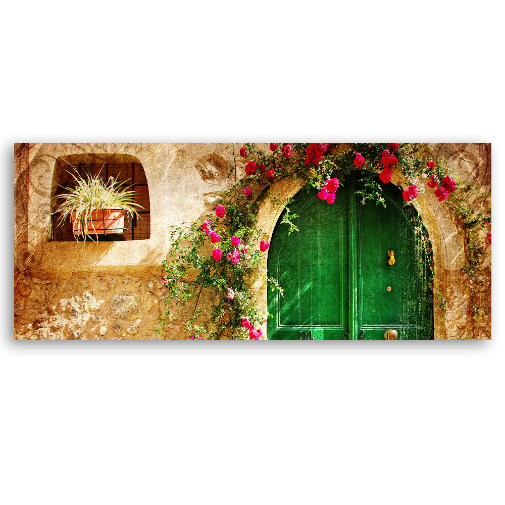 WANDBILD alte türen architektur - Beige, Textil (90/30cm) - Feeby