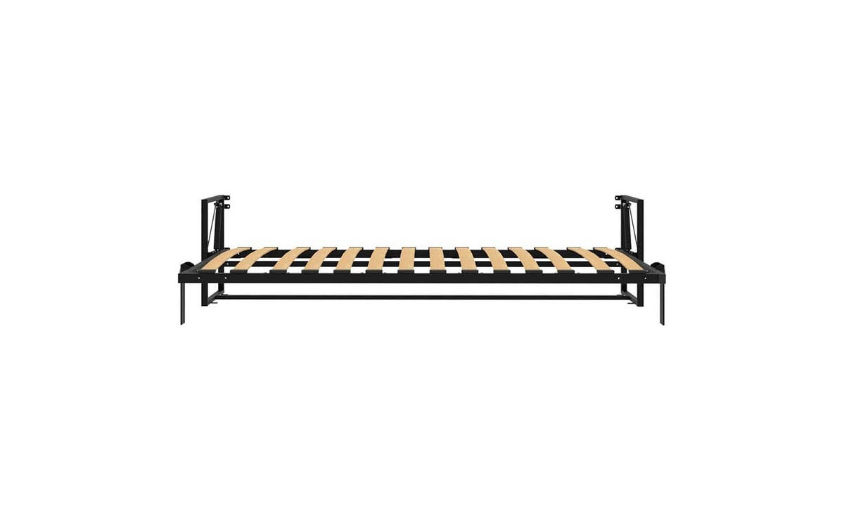 WANDBETT Morphy Classik Modulares SizeFlex- und TypeFlex-System - 190x 80 Horizontal - Schwarz, Holz/Metall (190/80cm) - WallBedKing
