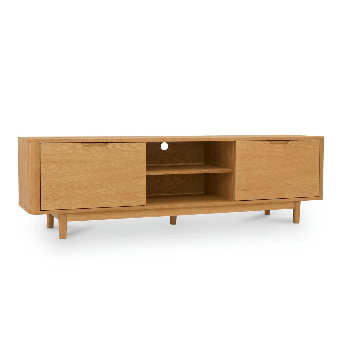 TV-ELEMENT Eiche massiv - Eichefarben/Braun, Holz/Holzwerkstoff (180/52/45cm) - Furnhouse