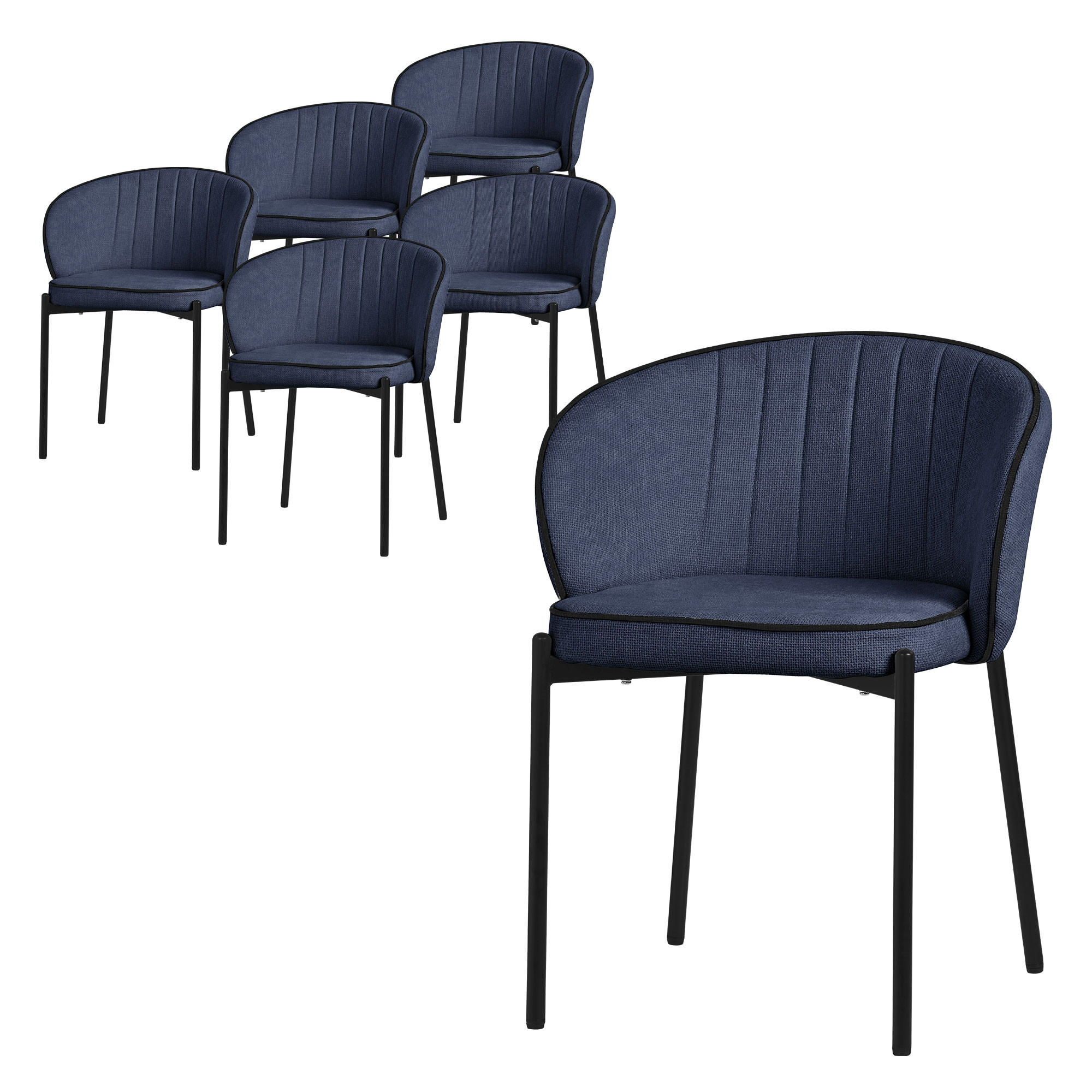 ML-DESIGN JÍDELNÍ ŽIDLE, sada 6 ks, tmavě modré