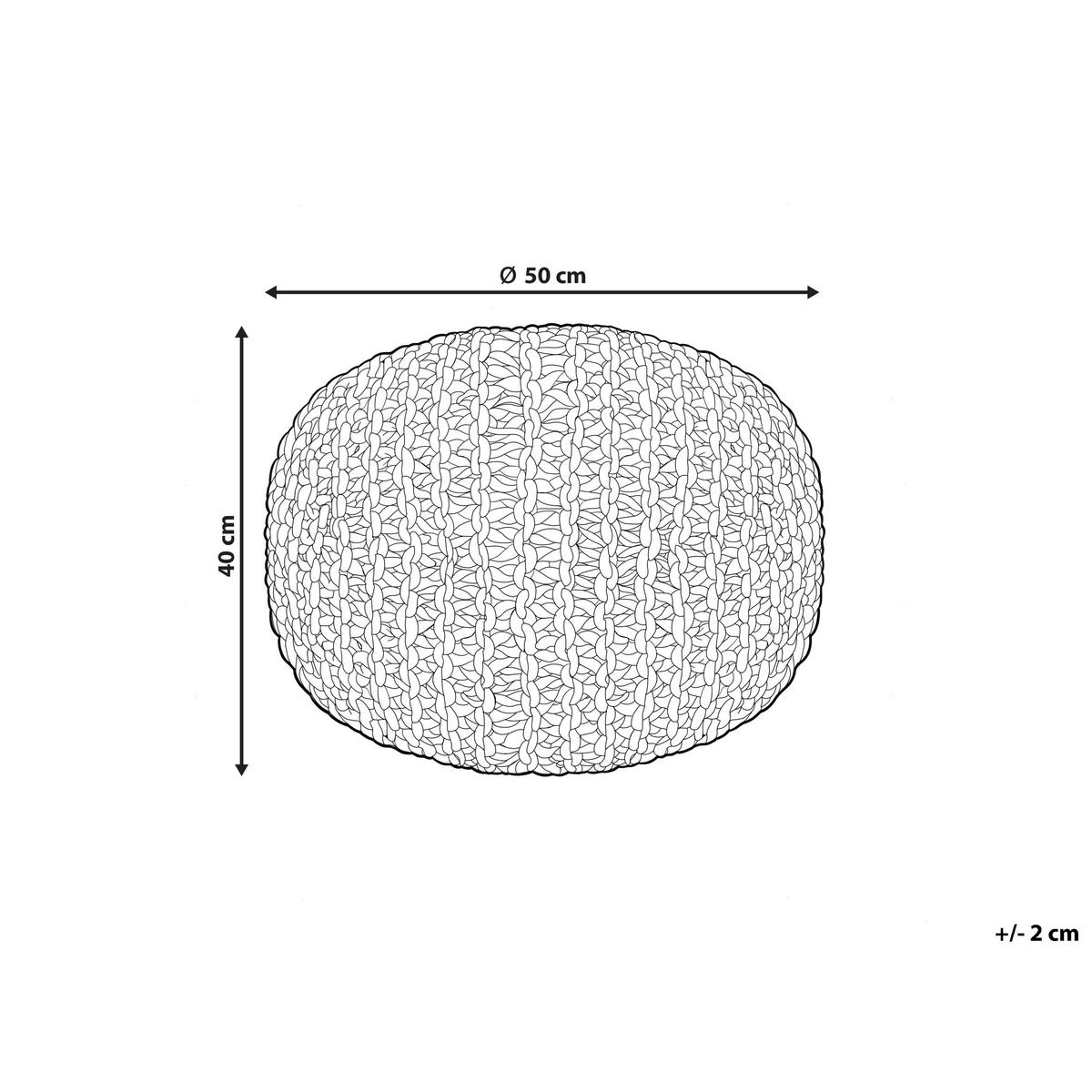 POUF Naturfarben Duki - Taupe/Naturfarben, Naturmaterialien (50/40/50cm) - Beliani