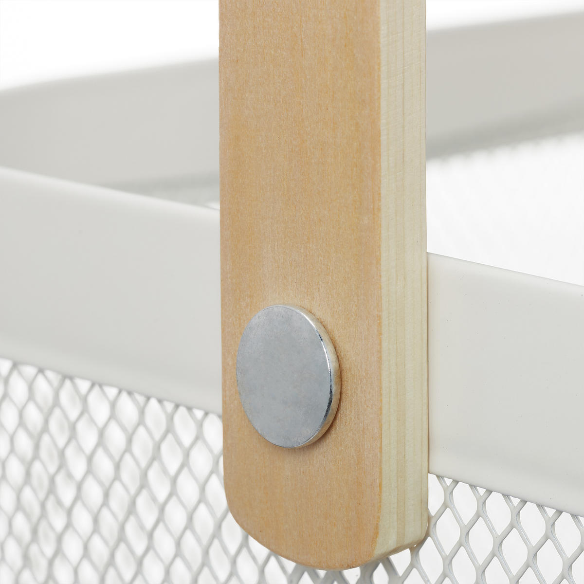 AUFBEWAHRUNGSKORB - Weiß, Holz/Metall (26/17.5/24.5cm) - Relaxdays