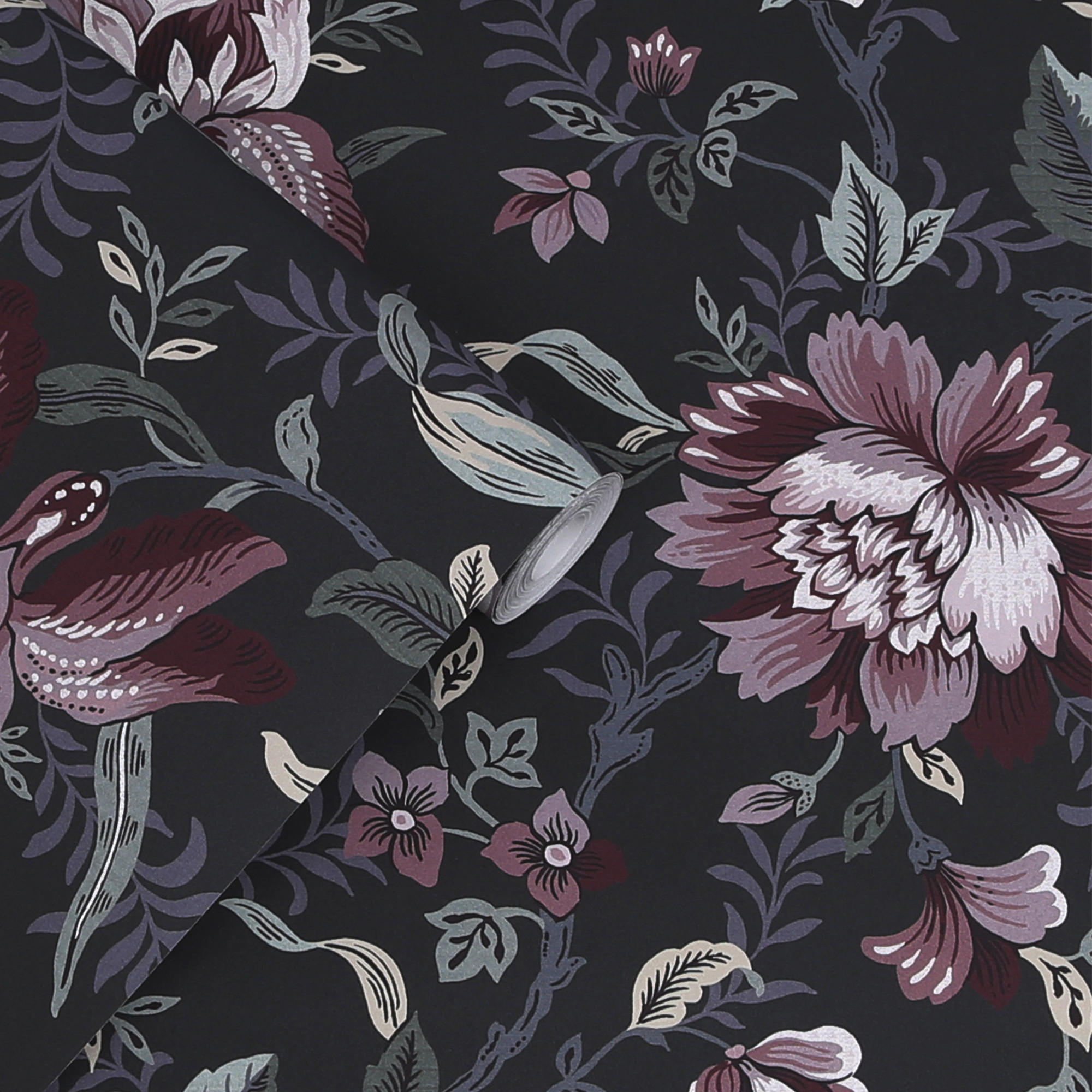 VLIESTAPETE Edita Garden Charcoal Grey - Grau, Papier/Kunststoff (52/1000cm) - LAURA ASHLEY