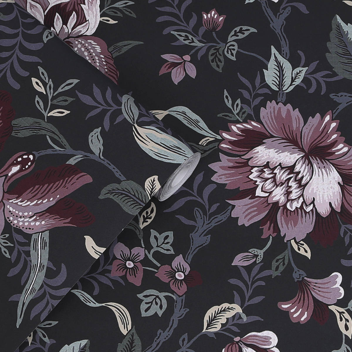 VLIESTAPETE Edita Garden Charcoal Grey - Grau, Papier/Kunststoff (52/1000cm) - LAURA ASHLEY