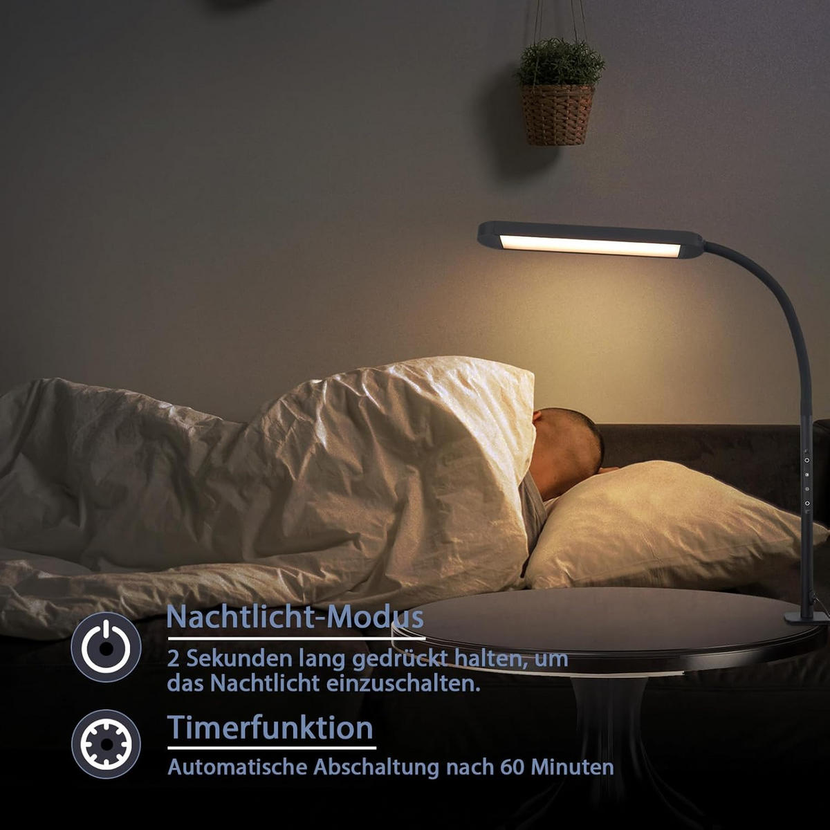 TISCHLAMPE Trugleuch 51.5/56.5/51.5 cm - Schwarz, Metall (51.5/51.5/56.5cm) - ZMH