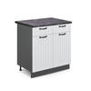 KÜCHENUNTERSCHRANK Fame-Line Weiß Landhaus 80 cm, AP Anthrazit - Anthrazit/Creme, Holzwerkstoff (80/82/60cm) - Vicco