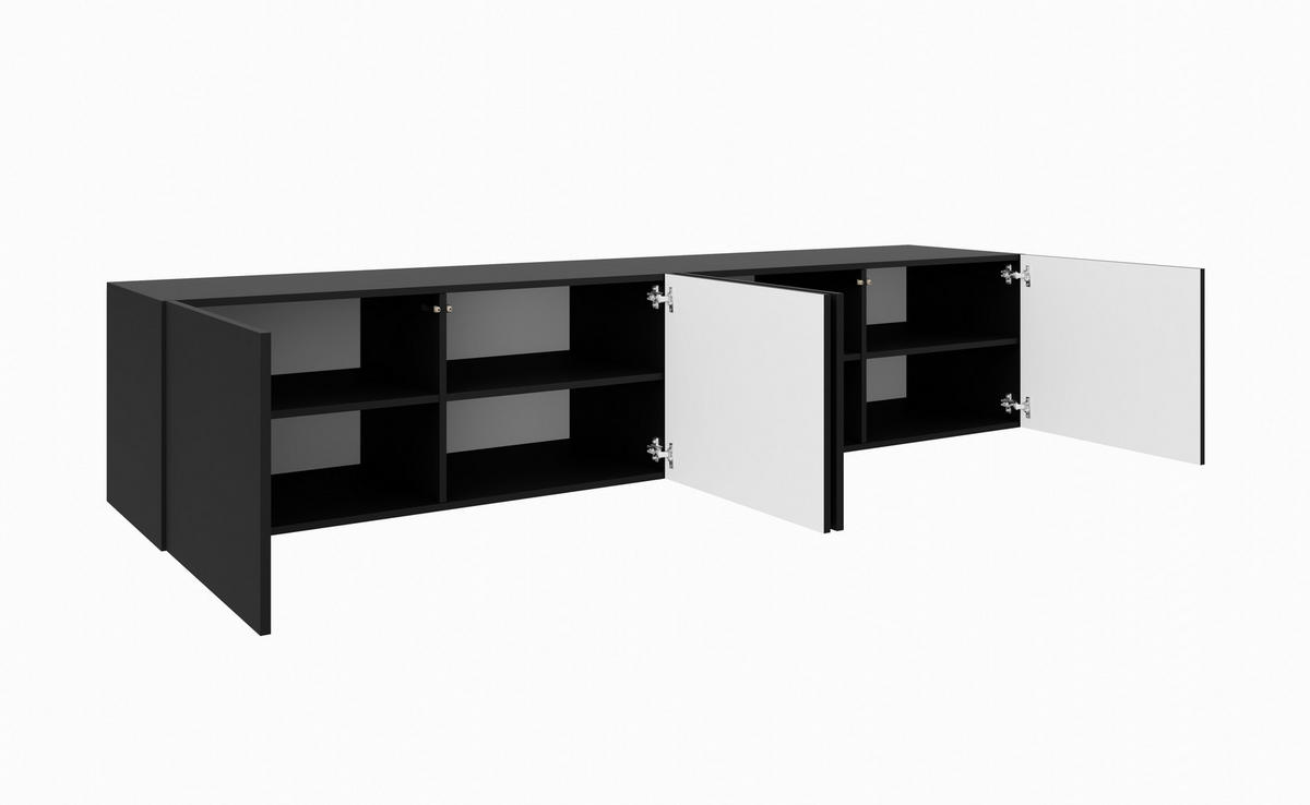 TV-SCHRANK LIO - Schwarz, Holzwerkstoff (200/41/40cm) - Meblini