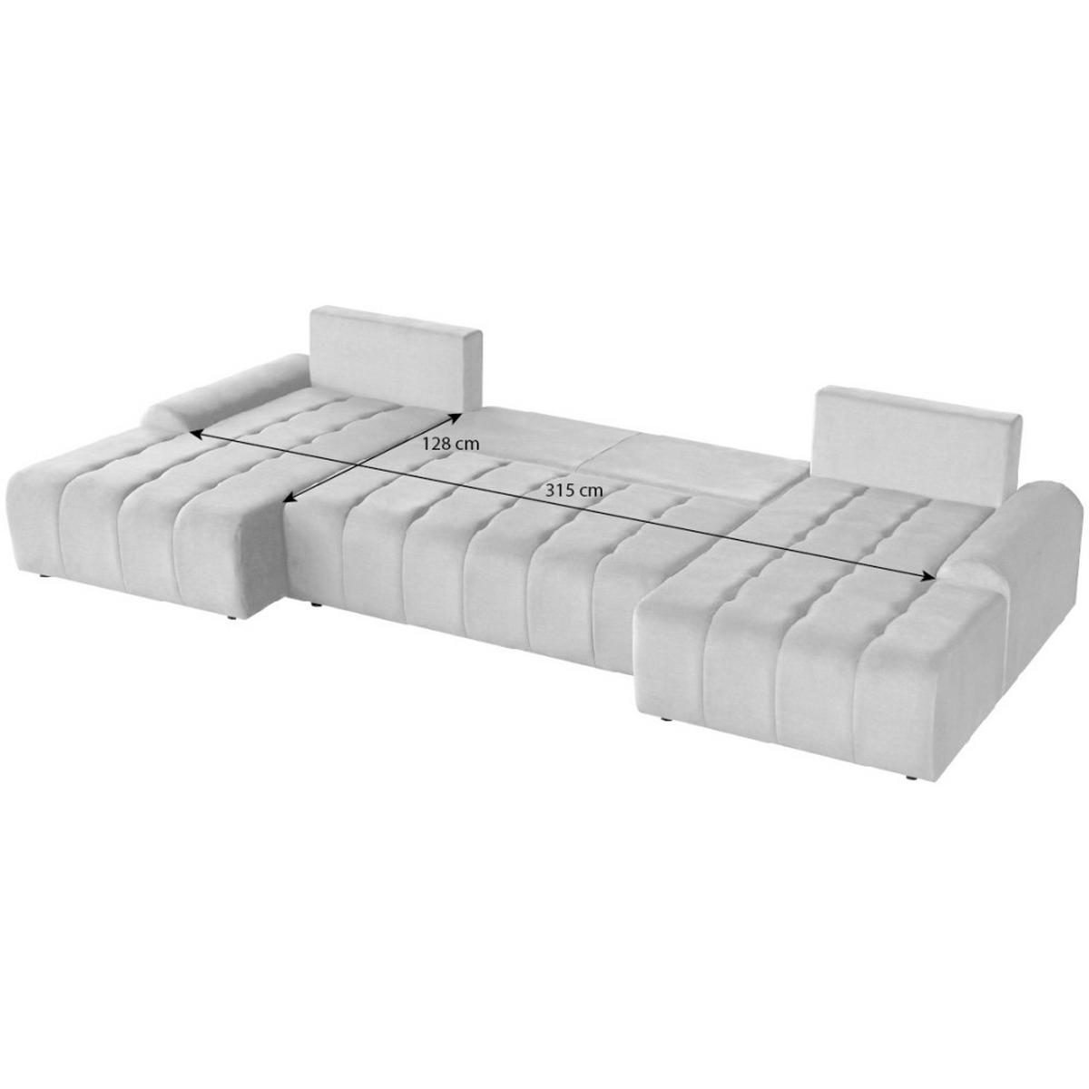 WOHNLANDSCHAFT Costa U Hellgrau - Silberfarben/Hellgrau, Kunststoff/Textil (367/80/169cm) - Beautysofa