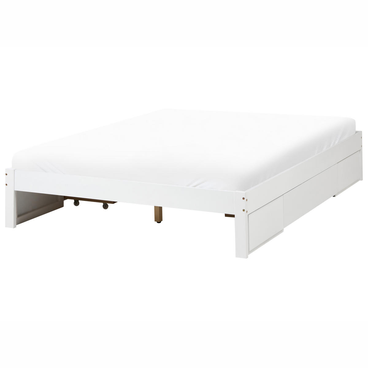 BETT 160/200 cm Dunkelbraun Giat - Dunkelbraun/Weiß, Holz (160/200cm) - Beliani