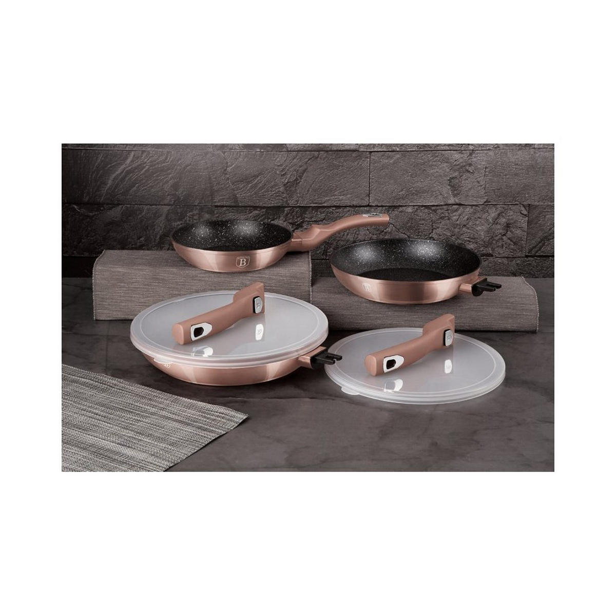 PFANNENSET Gold 28/28/5.2 cm BH7054 - Goldfarben, Metall - Berlinger Haus
