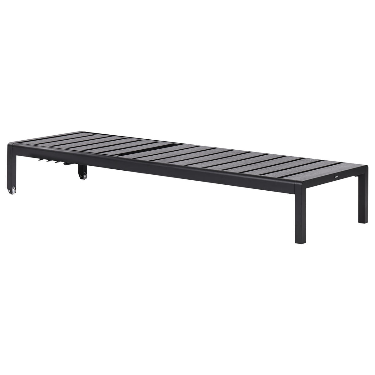 GARTENLIEGE Schwarz Nardo - Schwarz, Kunststoff (64/29/198cm) - Beliani