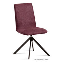 ESSZIMMERSTUHL drehbar (4er-Set) Deanne 47x92x60 Schwarz/Marsala - Brombeere/Schwarz, Kunststoff (60/92/47cm) - 58aufmkessel