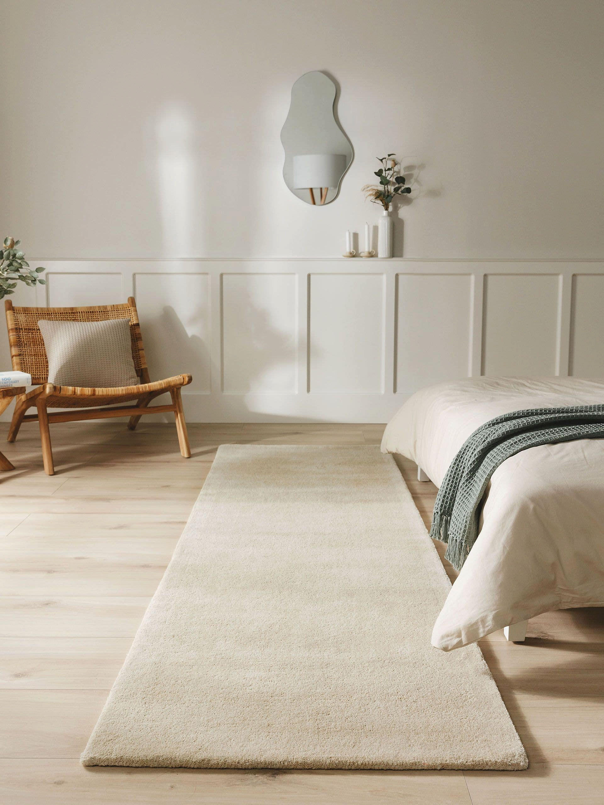 WOLLTEPPICH-LÄUFER Bent Cream 80x250 cm - Creme, Textil (80/250cm) - benuta Nest