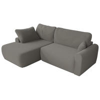 ECKSCHLAFSOFA CUBO L Hellgrau Boucle - links - Hellgrau/Schwarz, Kunststoff/Textil (273/187cm) - MKS