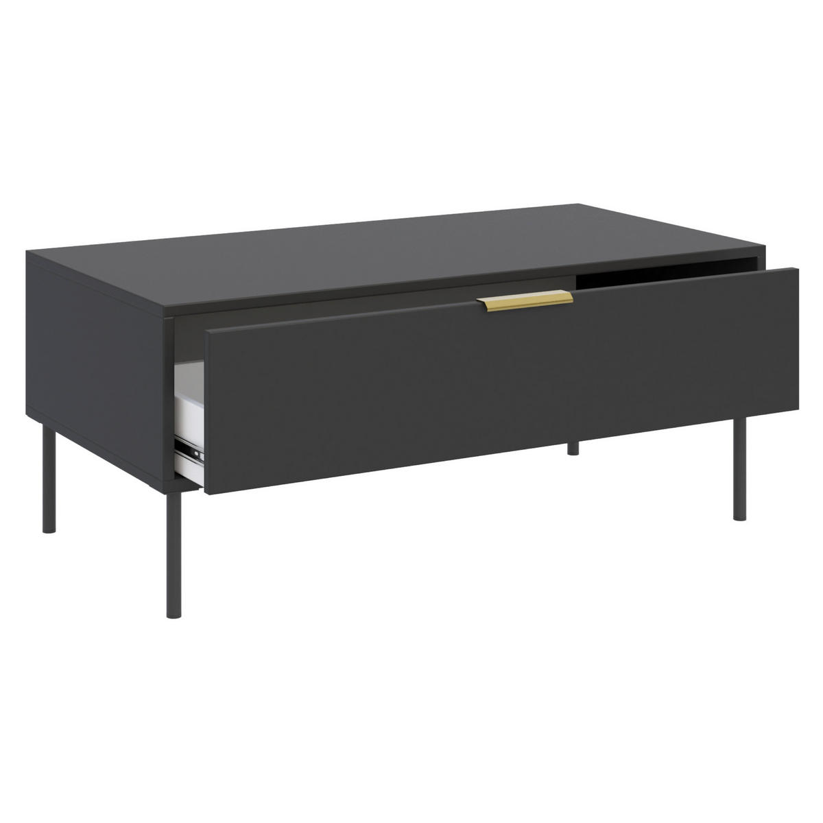 KONFERENČNÝ STOLÍK VENA čierny 100/50 cm - čierna, kov/kompozitné drevo (50/100/44cm) - Selsey