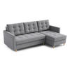 ECKSOFA DIVO 224x103 cm, Schlaffunktion, Grau, Rechts - Grau, Holz/Textil (224/144cm) - DomoHome