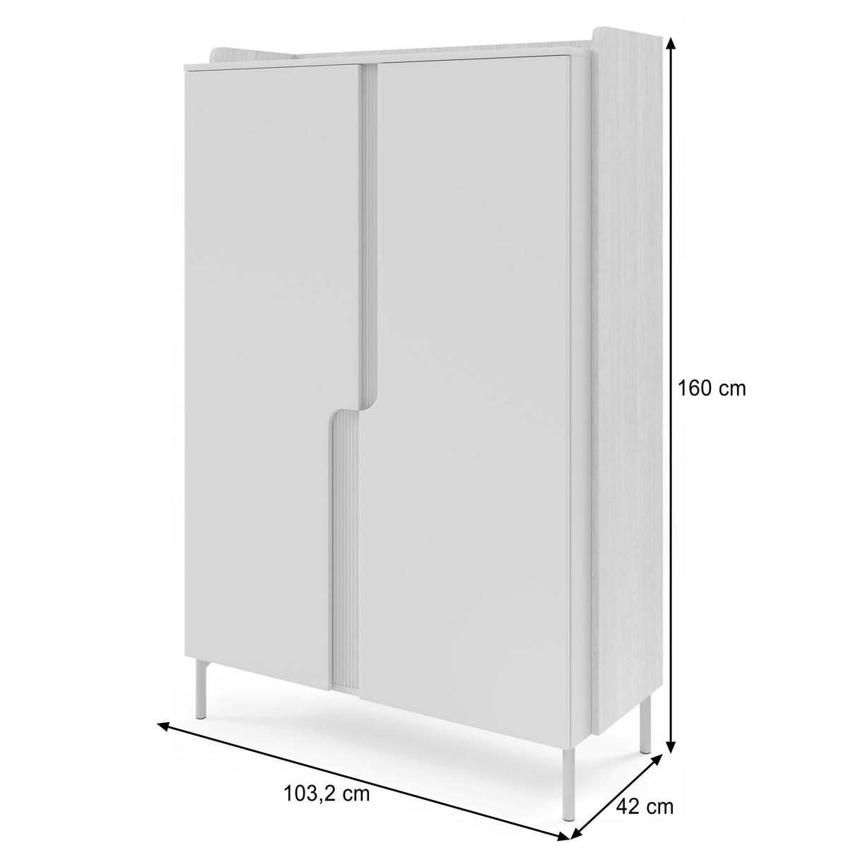 KOMMODE Positivo mit 2 Türen und 6 Einlegeböden, 103 cm, Alba-Nuss + Kaschmir - Nussbaumfarben, Holzwerkstoff (103/160/42cm) - Beautysofa
