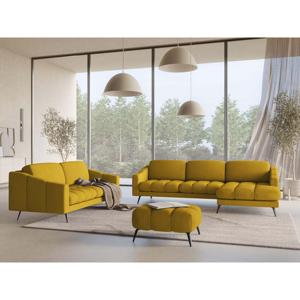 Thumbnail - Makamii 4-Sitzer-Sofa, Currygelb, Textil, Füllung: Schaumstoff, 238x80x95 cm, Made in EU, Wohnzimmer, Sofas & Couches, S...