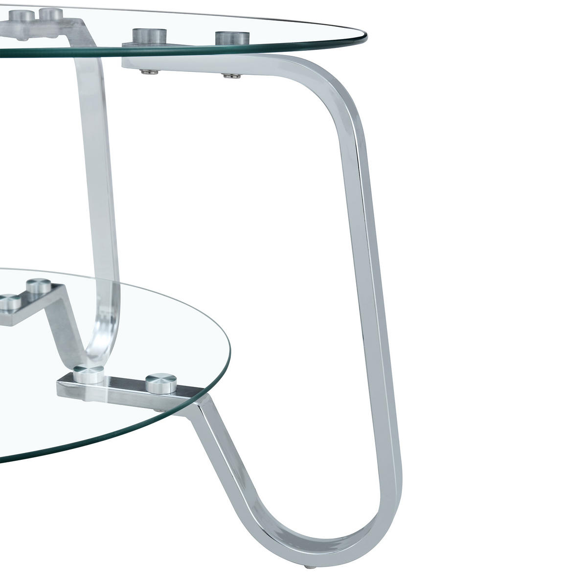 COUCHTISCH 80/80/45 cm silber aus Metall mit 2 Ebenen - Silberfarben, Metall (80/80/45cm) - OKWISH