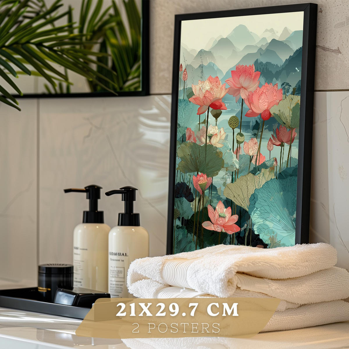 PLAKÁT Sada 2 Japon Černý rám A4 - černá, papír (29.7/21/3cm) - Nacnic