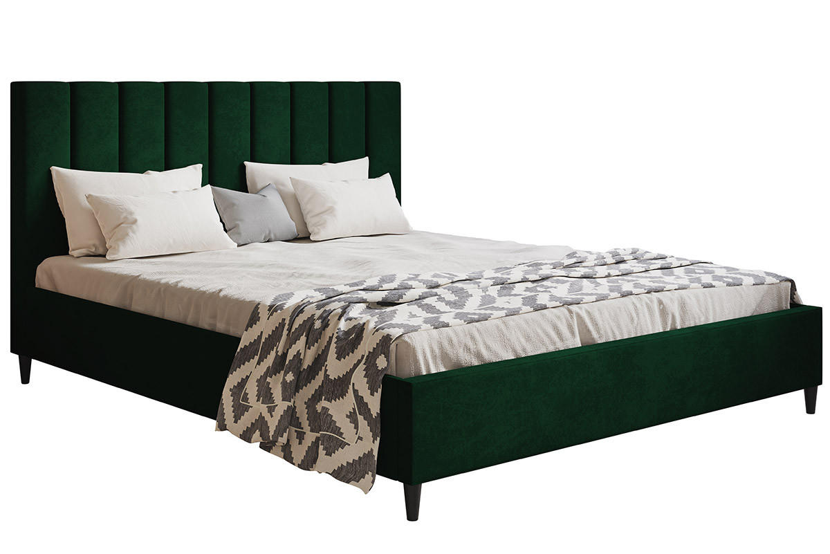 BETT Flaschengrün LUXO 2 Gepolstert 120x200 cm - Grün, Textil (120/200cm) - Sepro Meble